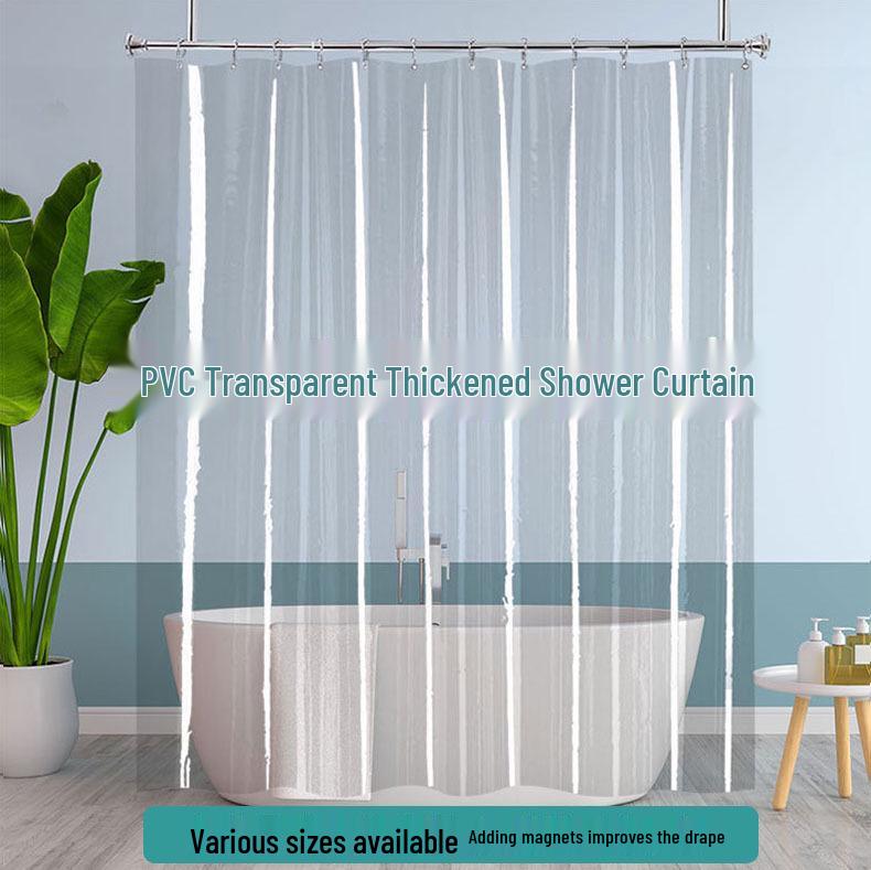 

Thickened PVC Waterproof Shower & Partition Curtain for Bathroom & Car Wash 0.8m x 1.8m