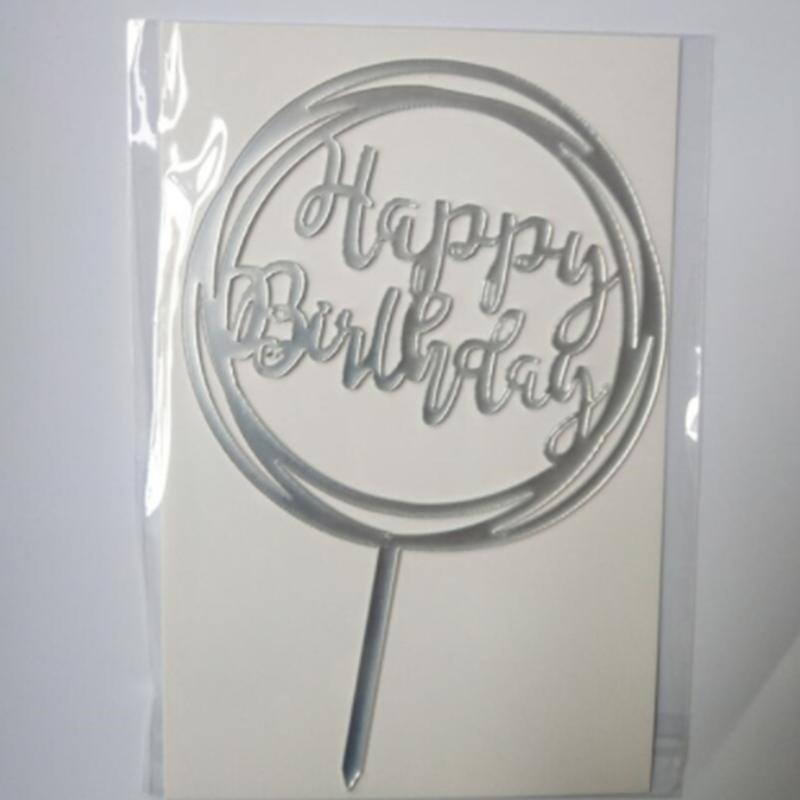 5pcs Cake topper Happy birthday black and white gold creative glitter plug-in multiple happy birthday cupcake toppers