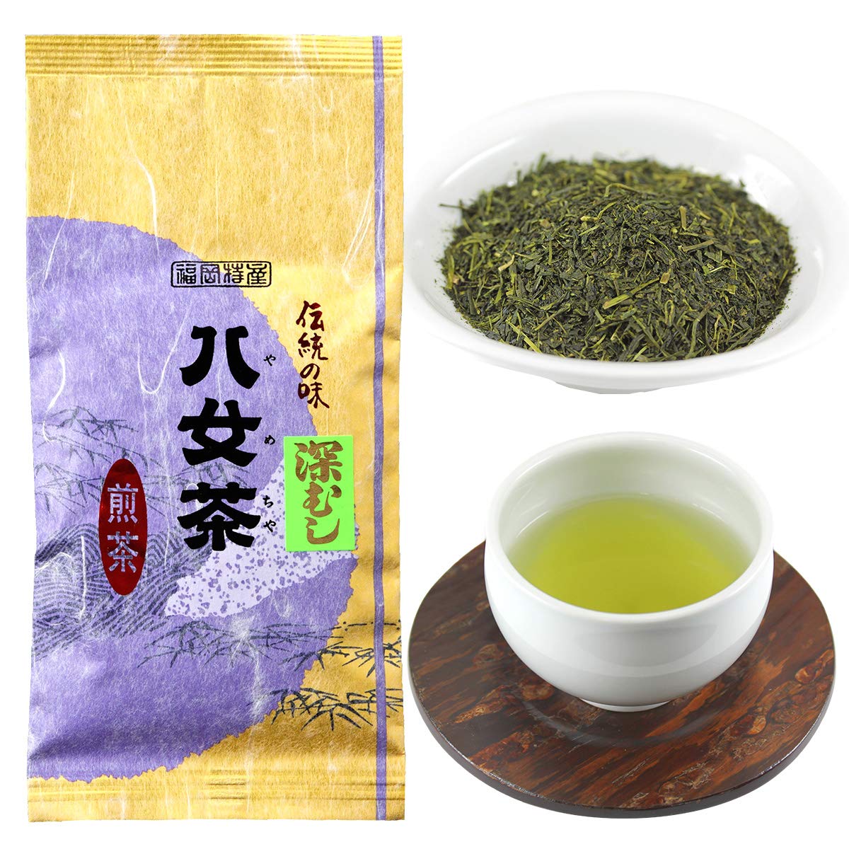 

Deep steamed tea Yame tea Green tea Tea leaves Tea leaves Deep steamed tea 100g Bagged tea Iwasakien Seicha Kyushu Fukuoka Yame tea (pine) 100%
