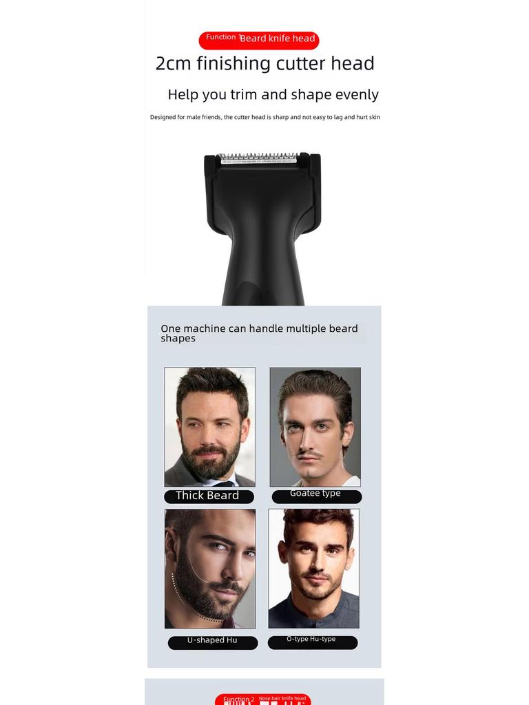 Elektrischer Nasen- und Augenbrauenhaartrimmer mit Schere