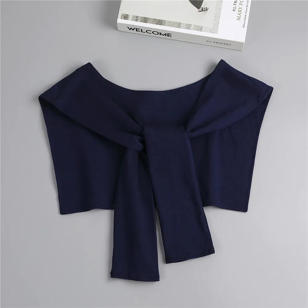 Fashion Knitted Fake Collar Shawl Ladies Shoulder Wrap Removable Detachable Collar for Women Striped False Collar