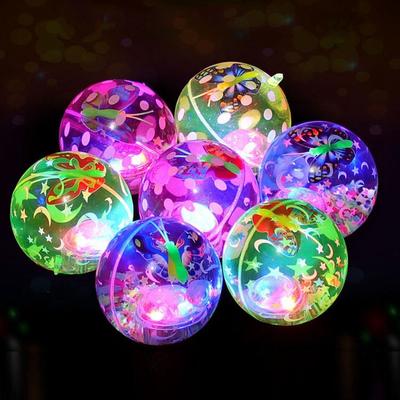 Bunte Leuchtspielzeuge für Kinder, verschiedene Stile, LED, Glitzer, Elastischer Ball, Neuer leuchtender Hüpfball