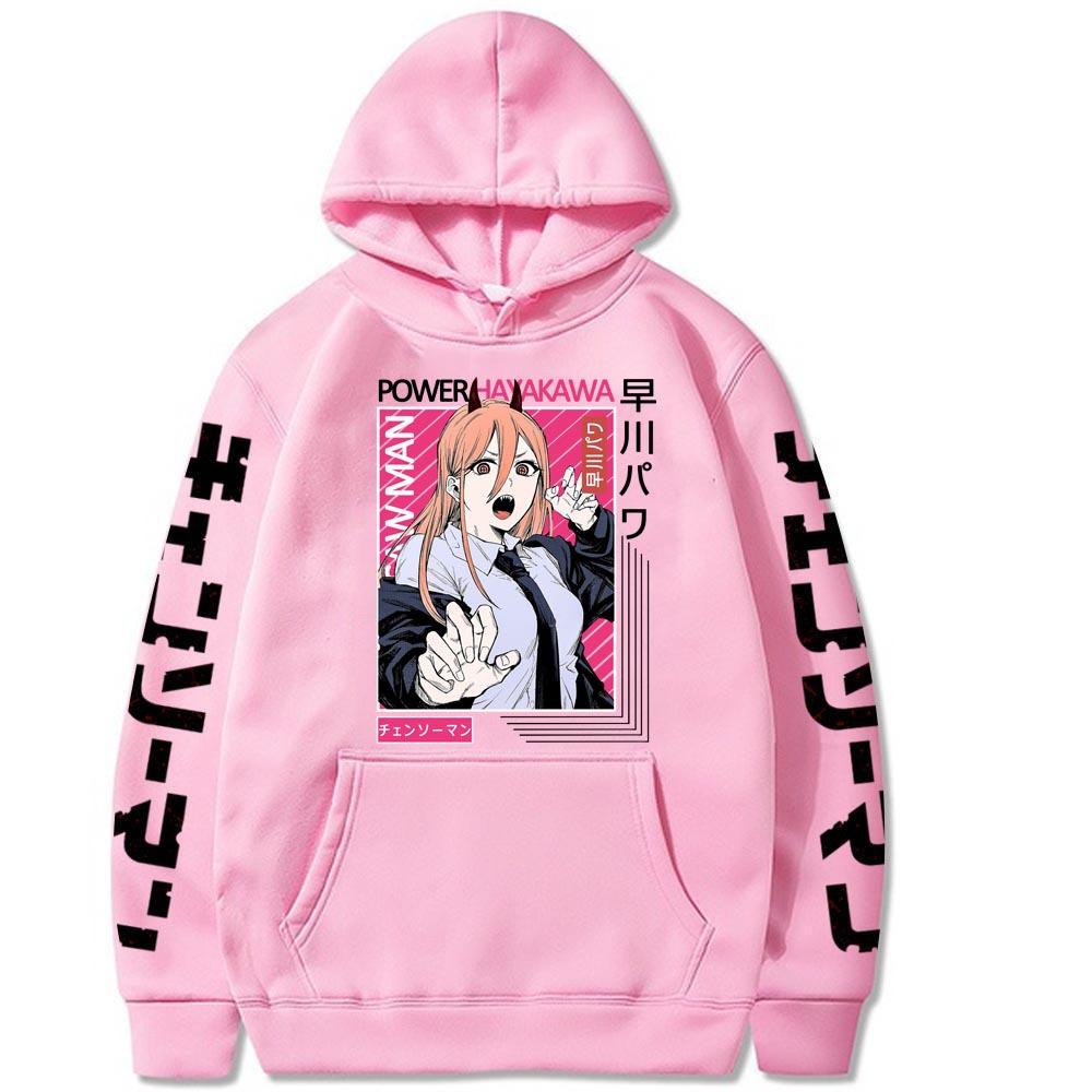 Толстовка с капюшоном Chainsaw Man для мужчин и женщин, повседневная унисекс уличная модная толстовка с капюшоном, осенне-зимняя одежда XXXL розовый