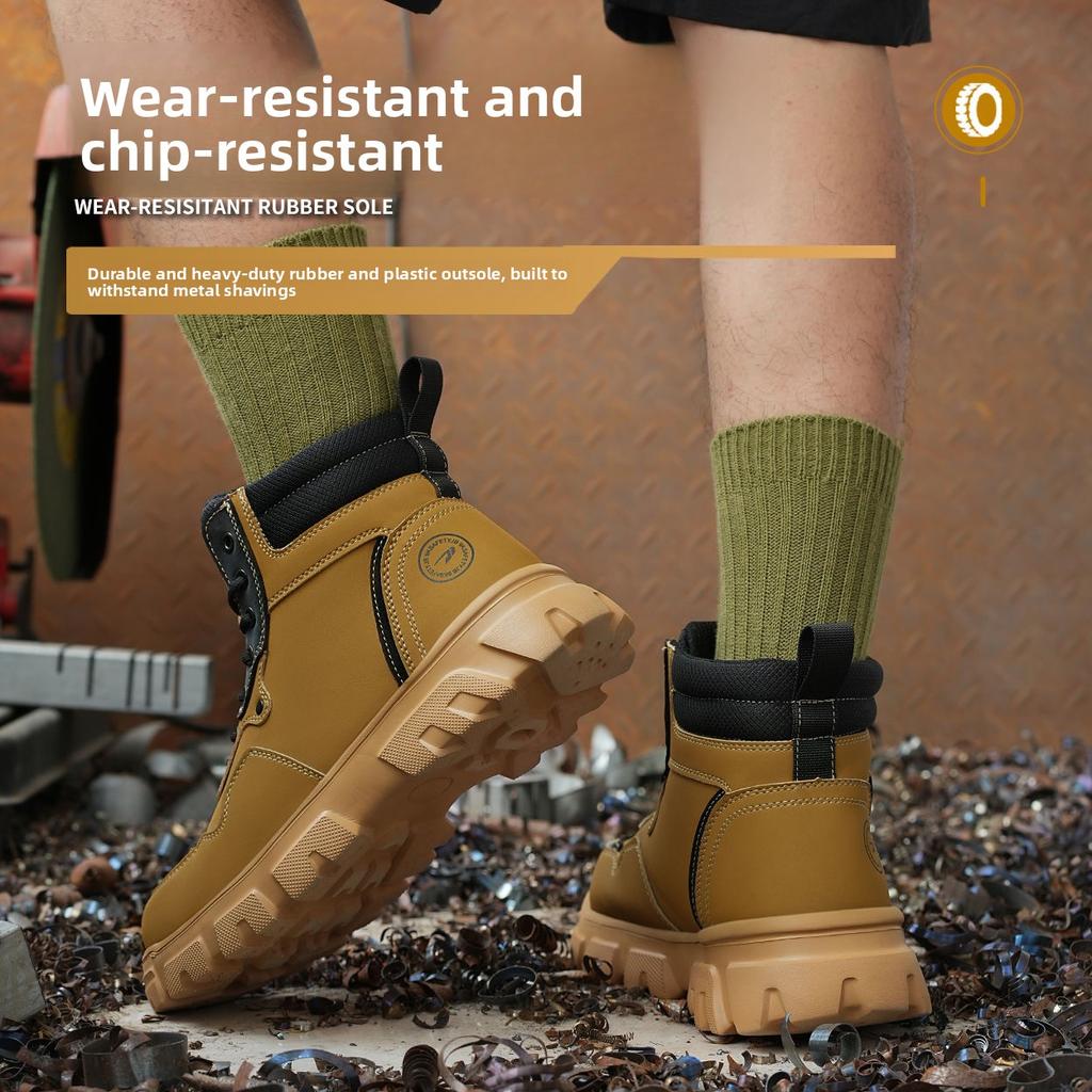 Steel Toe Safety Boots Insulated Men Boots Waterproof Wear Resistant Slip-Resistant Steel Toe Sneakers Anti Smashing Work Shoes