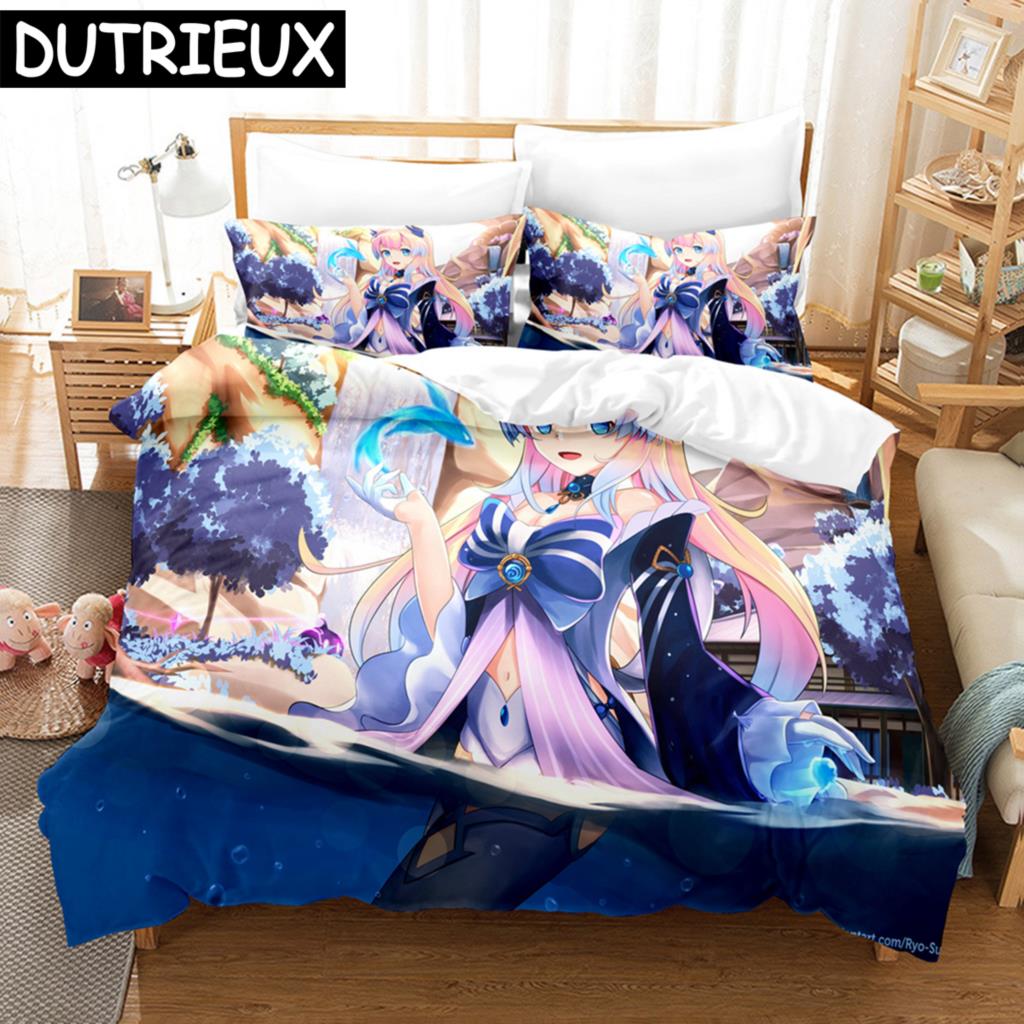 Hot Game Genshin Impact Bedding Set 3D Printed Comforter Duvet Cover Sets Pillowcase Twin Full Queen King Duvet Covers Drop Ship