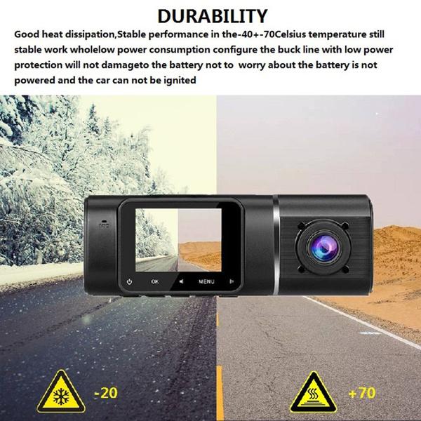 2024 Upgrade Dual Dash Cam FHD 1080P+1080P Front Inside Cabin Car Camera Driving Recorder LCD Display Gravity Sensor Automatic Video Recording