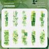 Qingran Series Watercolor Retro Story Sticker Pack - 15 Clear Journal Decoration Stickers, 6 Styles