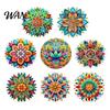 Non-slip Cup Coasters 8PCS Coasters, Colorful Wood with Non-Slip Heat Insulation Set Waterproof Drink Holder, for Home Office Dining Table Decorative