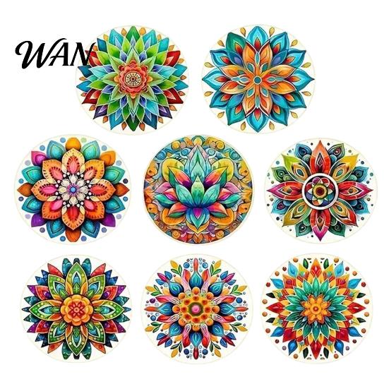 Non-slip Cup Coasters 8PCS Coasters, Colorful Wood with Non-Slip Heat Insulation Set Waterproof Drink Holder, for Home Office Dining Table Decorative