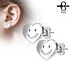 Earrings - HBJ - Smiley Heart - Stainless Steel - Silver - Stud