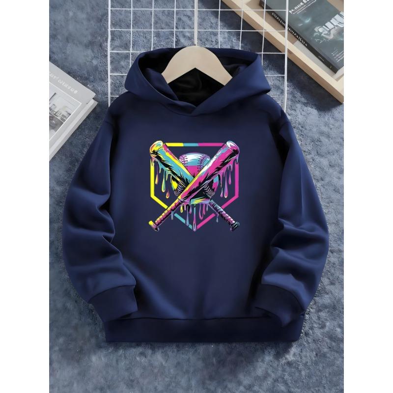 Boys' trendy printed hooded sweatshirt