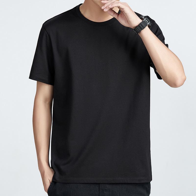 Men's Slim Fit Summer T-Shirt - Plain Color, Round Neck, Short Sleeve Fashion Trend
