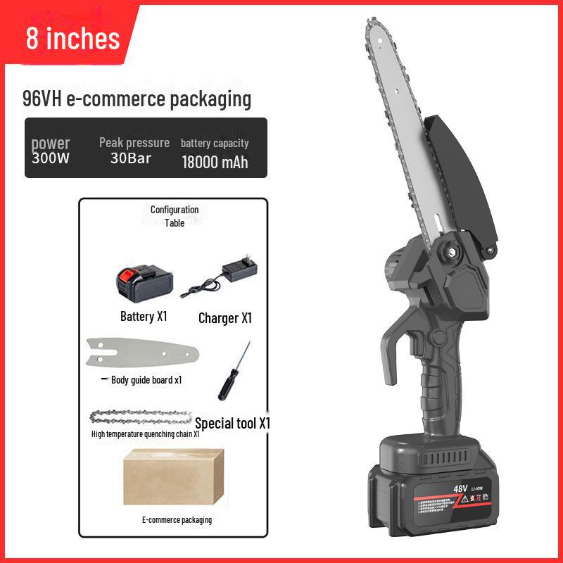 High-Power Rechargeable Handheld Electric Chainsaw for Tree Pruning and Logging