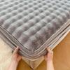 Soft Warm Plush Fitted Sheet Elastic Mattress Cover A-class Rabbit Plush Mattress Protective Cover Winter Double Bed Bedding