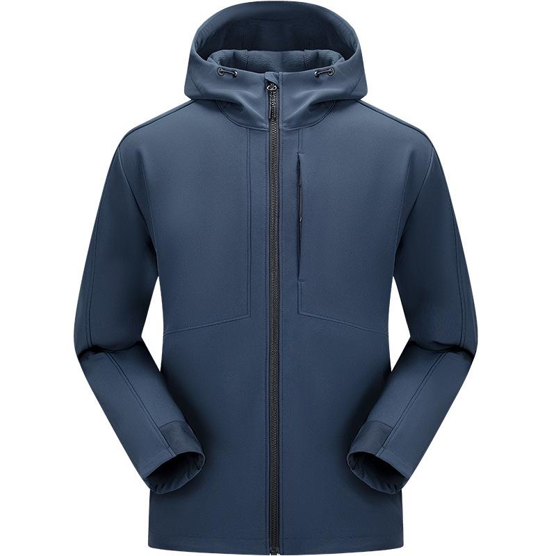 YKK Zipper Hooded Softshell Jacket - High Stretch, Waterproof, Anti-static, All-season Outerwear for Couples, Style D30