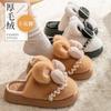 New Winter Thick Plush Bow Cotton Slippers Home Indoor Warm Non-slip Cute Couple Cotton Shoes