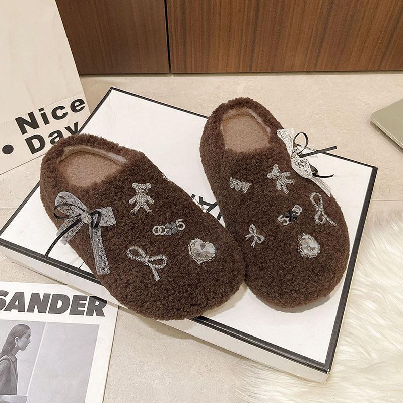 

Повседневные изысканные маленькие аксессуары Мао Мао тапочки осень и зима милый мультяшный домашний уличный стиль женская сумка на голову хлопковые тапочки 40 темно-коричневого