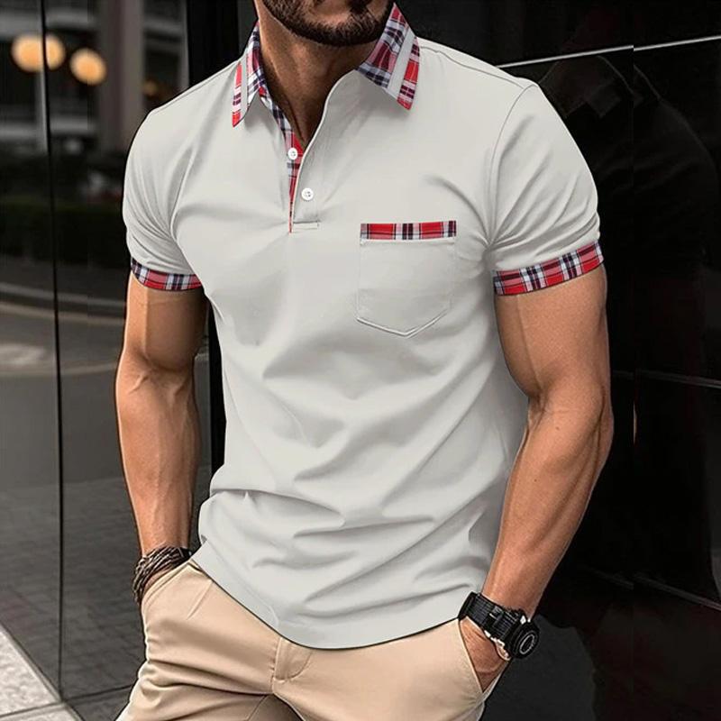 Letní novinka 2023 Pánské ležérní polokošile s krátkým rukávem Kancelářská móda Tričko s klopou Pánské prodyšné polokošile Pánské oblečení