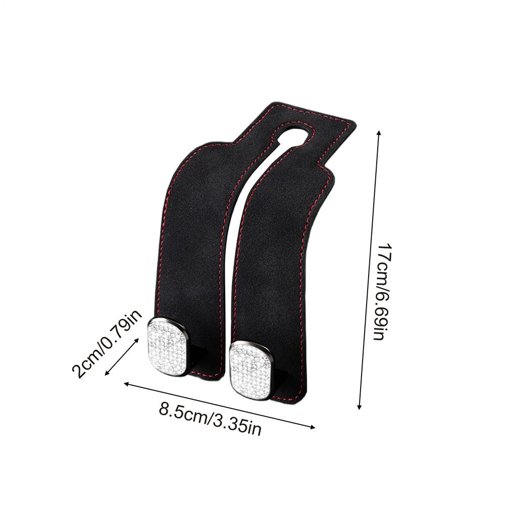 

Car Seat Headrest Hooks 2 in 1 Leather Car Seat Back Hook Purse and Bag Backpack Double Hook Car Seat Hanger Universal Hook