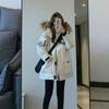 Down and cotton jacket for women in winter 2023, new thick big fur collar cotton jacket, loose and niche couple workwear, overcoming challenges