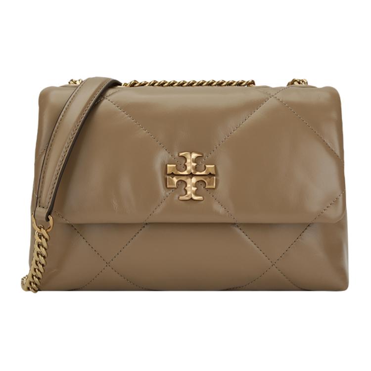 

Сумка через плече Tory Burch Kira з ромбоподібною прострочкою та подвійним логотипом T зі шкіри Жіночі сумки Сіро-коричневий Дуб 154704-250 Basic Set (Bag+Dust Bag)