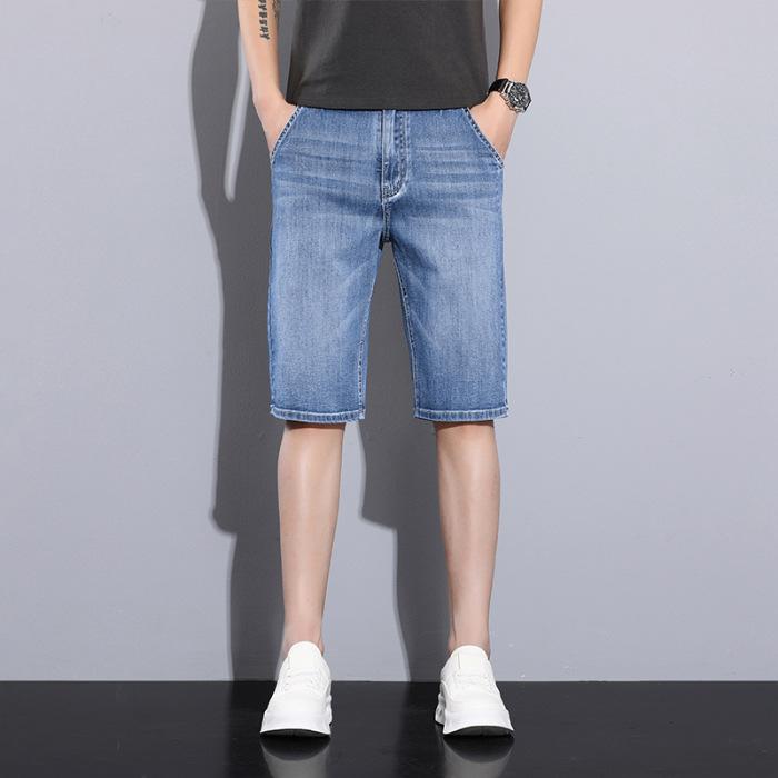 

New Summer Men s Denim Cropped Pants Casual Shorts High Waist Stretch Mid-leg Pants 28