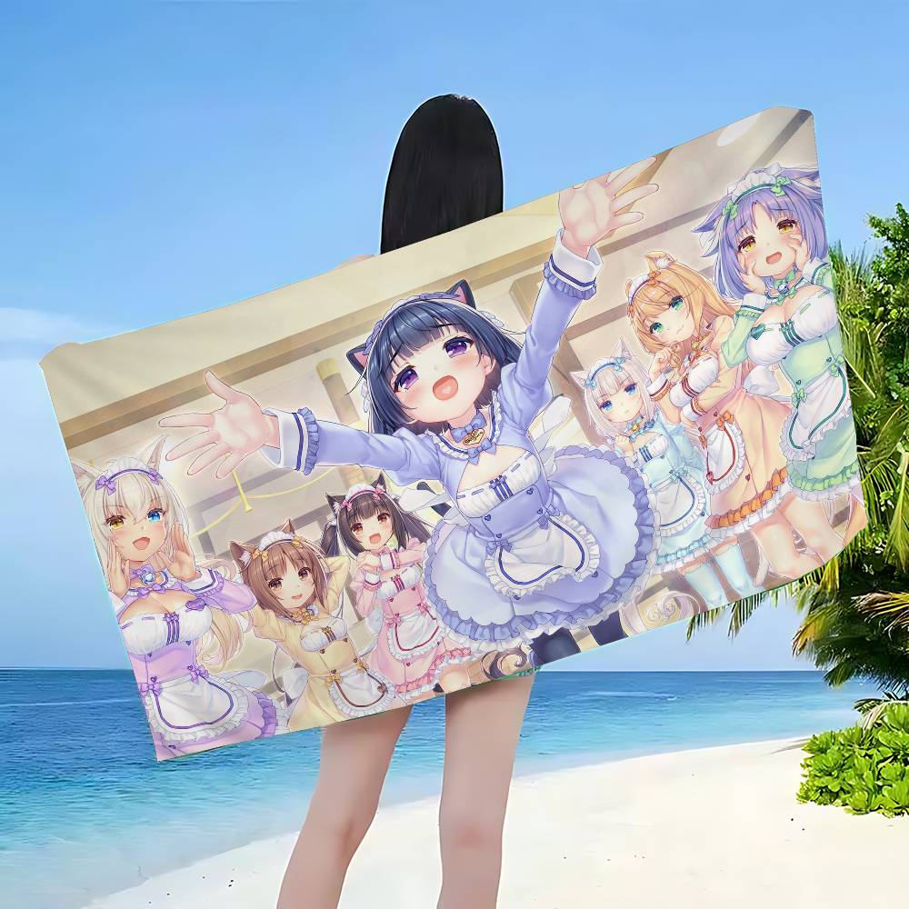 Anime Nekoparas Big Microfiber Beach Towels Quick Dry Towel Sand Beach Towels Pool Towel For Travel Swim Pool Yoga