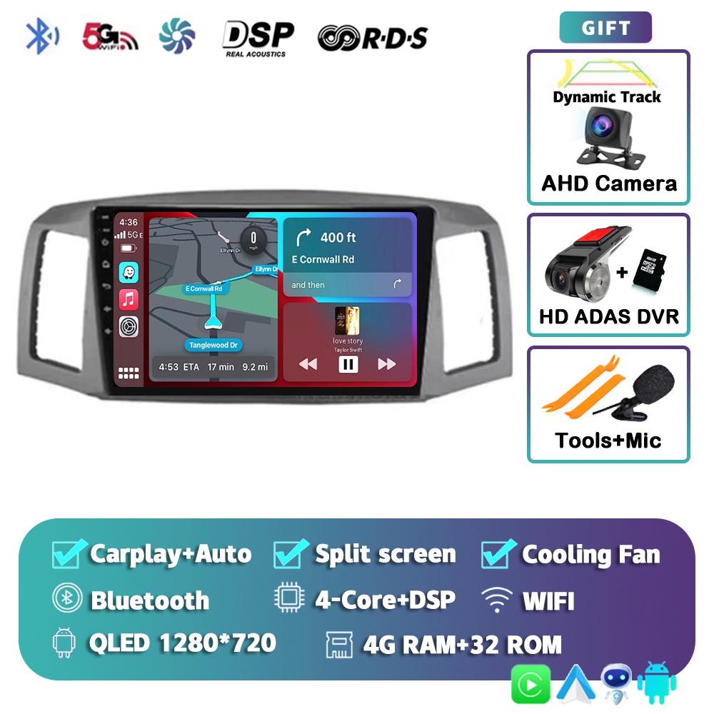 Android 14 Carplay Auto 4G For Jeep Grand Cherokee 2004 2005 2006 2007 Car Radio GPS Multimedia Video Player DSP Stereo No 2Din