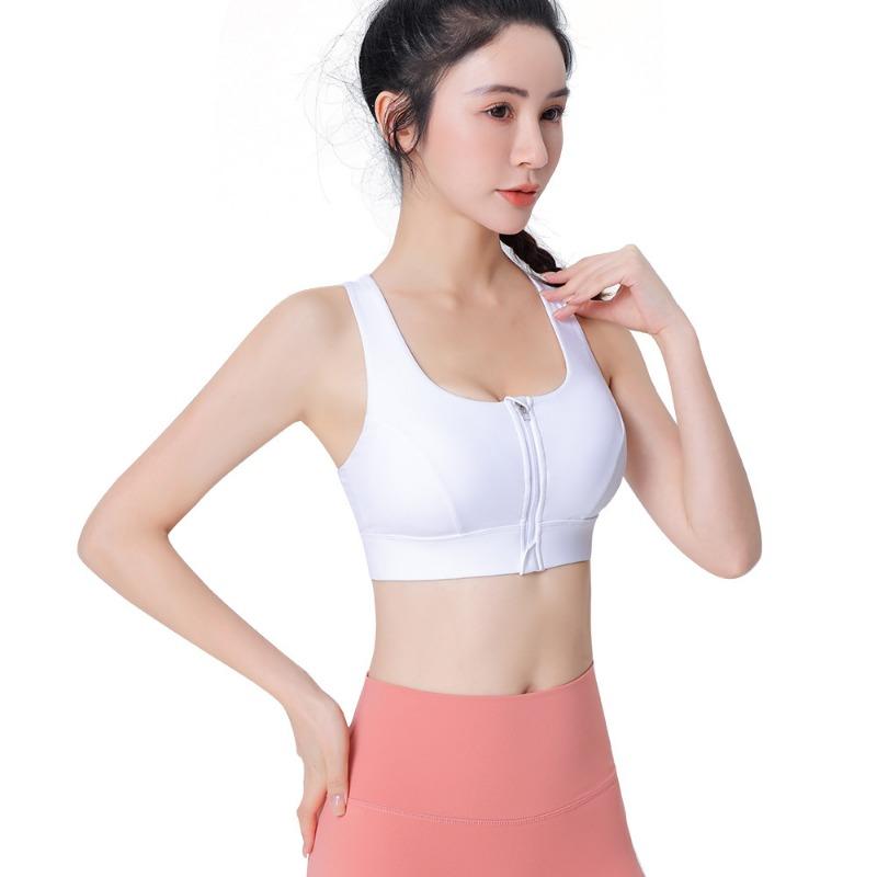 Front Zip High Impact Sports Bra Women Quick Dry Shockproof