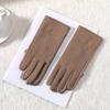 New PU Leather Winter Gloves Touchable Screen Warm Touch Screen Gloves Windproof Full Finger Windproof Cold Proof Gloves Women