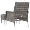 Garden Chair with Footstool Grey Poly Rattan