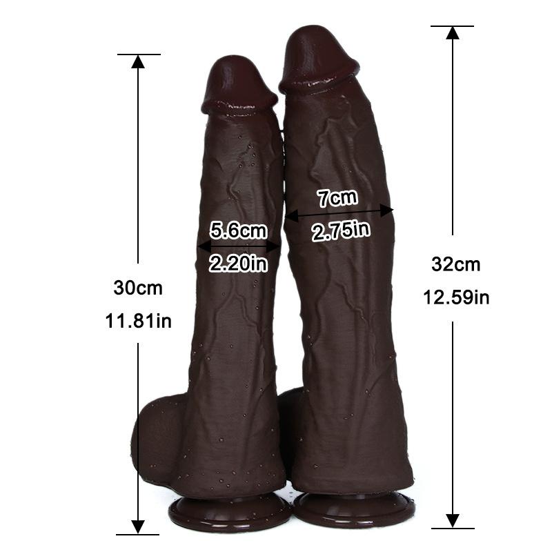 Coffee Realistic Liquid Silicone Dildo, XL Size, Strong Suction Cup, Soft Body-Safe Silicone, Waterproof, Discreet Packaging