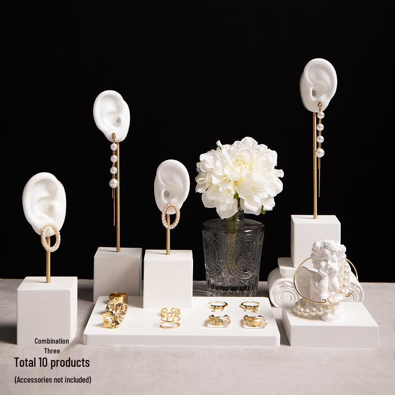 Handcrafted Plaster Hand Jewelry Display Stand - Earring Holder Ornament