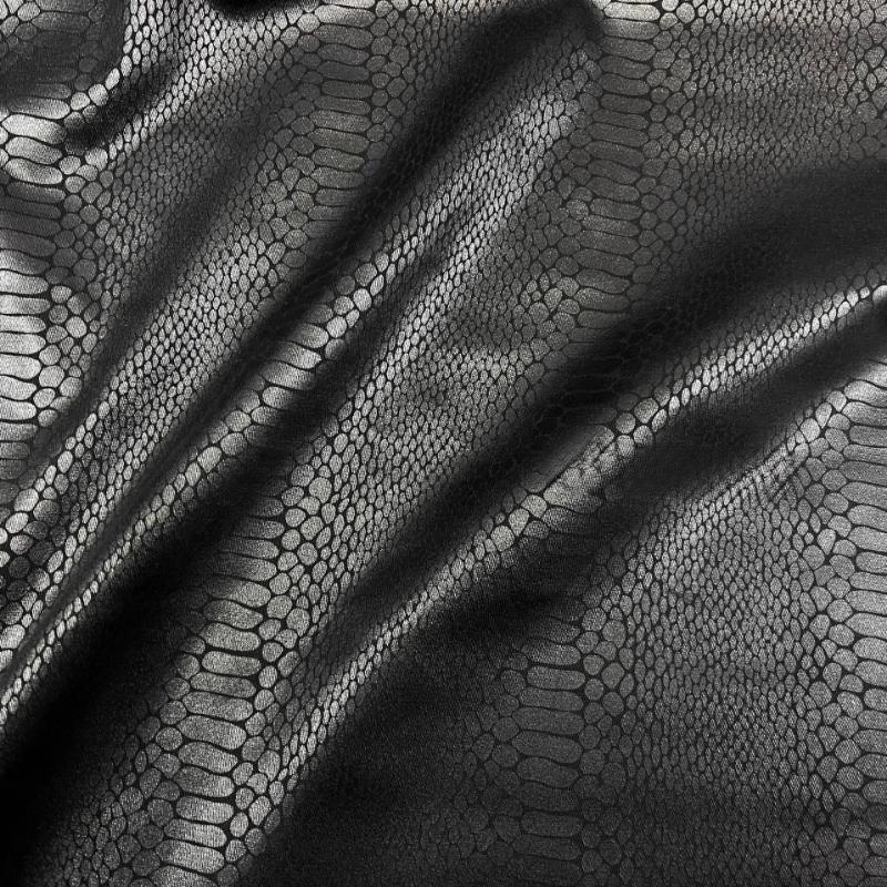 Micro-elastic Coated Python Patterned Fabric Pants Skirt Designer Clothing Fabrics Wholesale Cloth for Diy Sewing Material