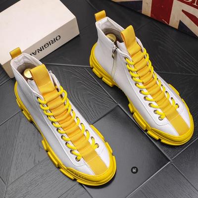 Mote Høykvalitets herresko Platåsneakers i skinn Trendy høye glidelåssko Herresko b8