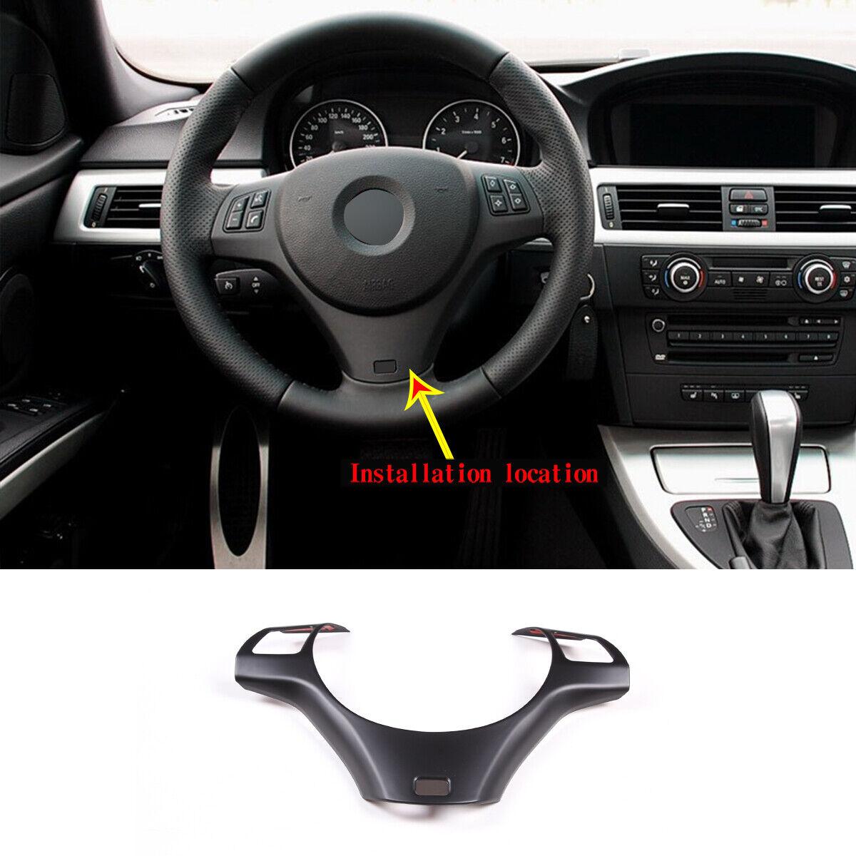 Matte Black Steering Wheel Trim Cover For 2005-2012 BMW 3 Series E90 E92 E93