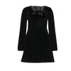 Japanese Style, Velvet Skirt, Retro Square Collar Dress, Spring and Autumn Thin Temperament, Famous Big Lady Long Dress