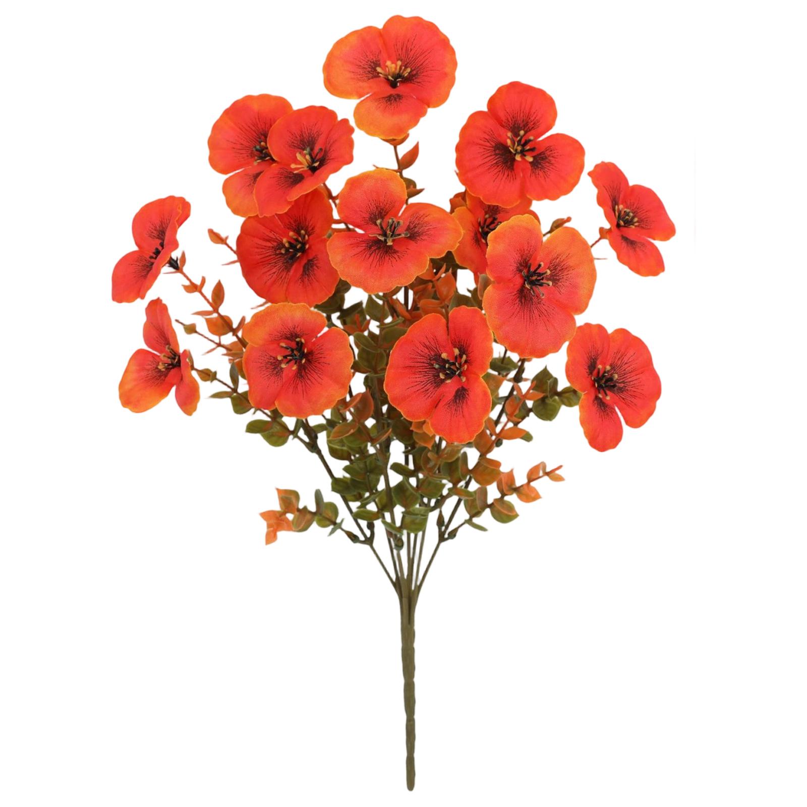 

2 Pack Artificial Outdoor Bouquet Plastic Faux Flowers UV Resistant Simulation Plants for Home Garden Office Patio Yard Decoration One Size оранжевый