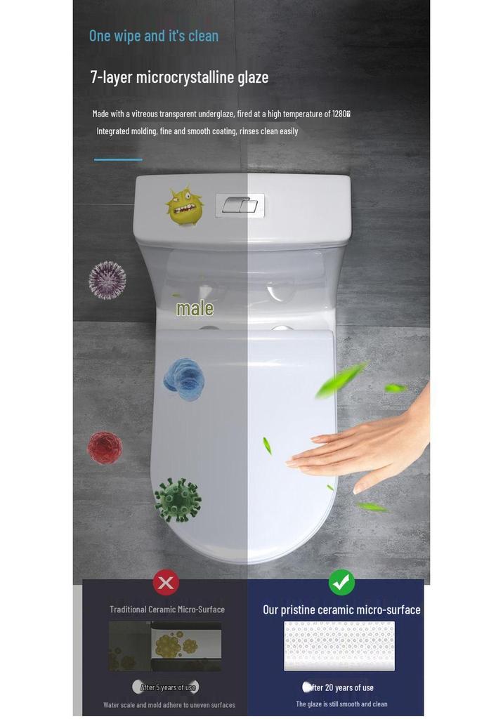 Compact Silent Siphon Ceramic Toilet for Apartments and Hotels