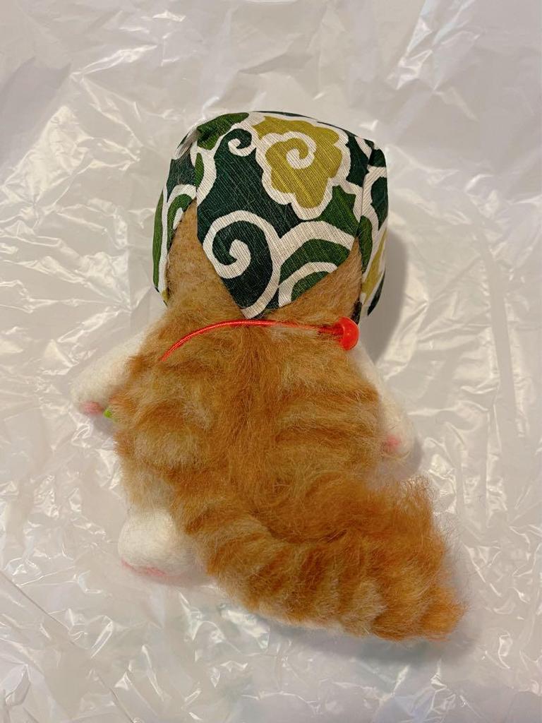 [USED] Artist Chata: Cat Wool Felt Teddy Bear, Handmade Plush Toy, Mikko