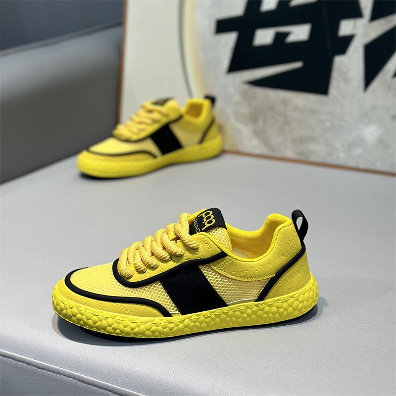 

Летние новые низкие сетчатые дышащие и удобные повседневные туфли на шнуровке с мягкой подошвой 38 жёлтый