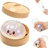 Steamed Bun Squeeze Toy, Cute Dumpling Stress Relief Ball, Slow Rising Decompression Toy for Desk, Kawaii Fidget Gift