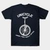 Men Black Print T-shirt Unicycle Mobile Device White Text No-Cut Transfer Paper Print Cotton Tshirt