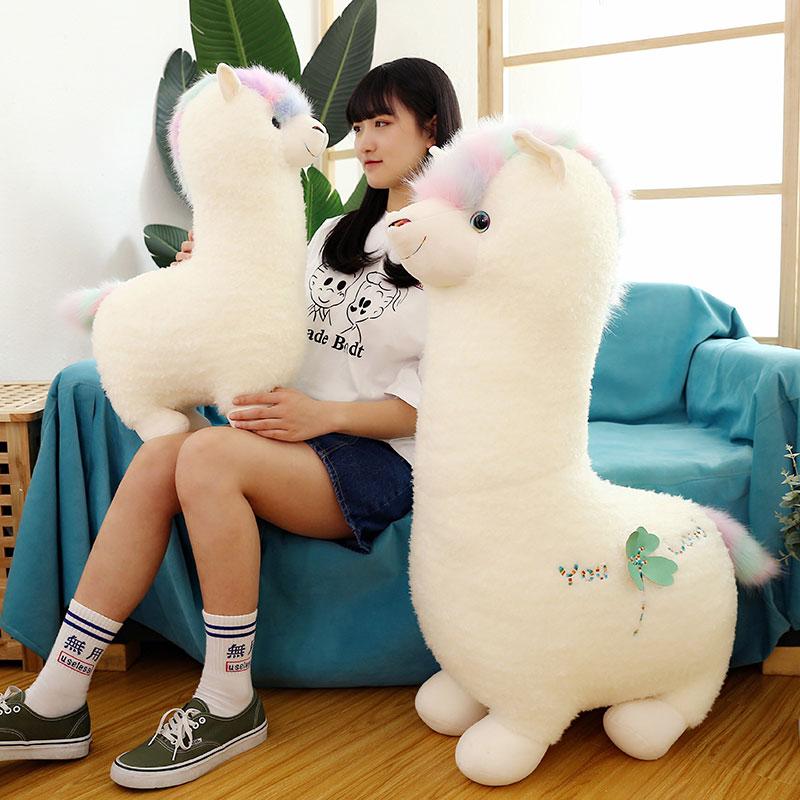 50-100CM Dream Alpaca Plush Toys Soft Stuffed White Lama Alpacos Animal Doll Kawaii Toys Room Decor