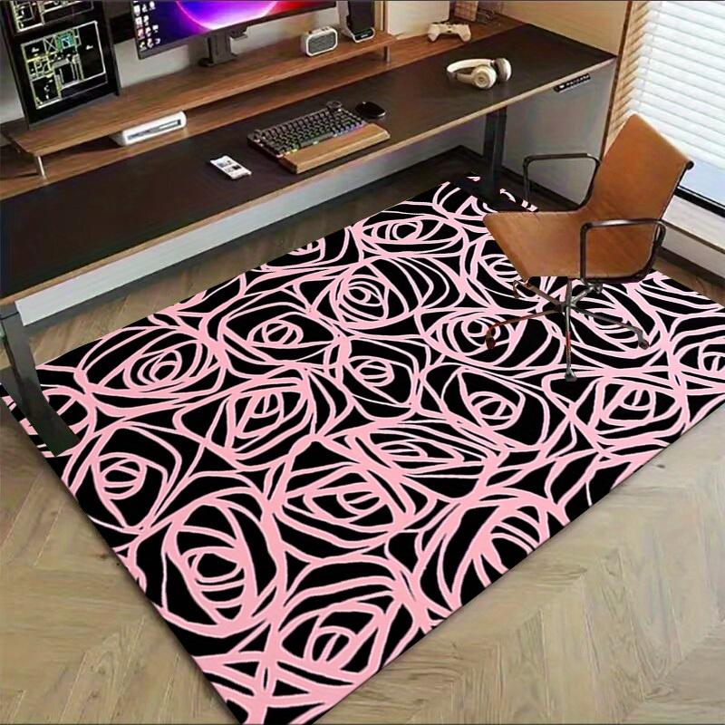 1pc Rose Pattern Themed Rug for Home Decor, Non-slip Office Carpet, Chair mat, Outdoor Mat, Christmas and Halloween gifts-0731056