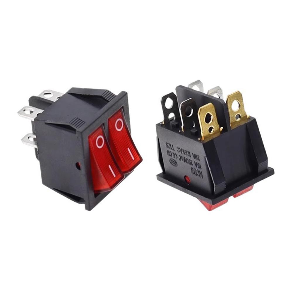 ON Off Switch Dual Boat Rocker Switch DPDT Functionality Dual Illuminated Rockers Compact Mini Rocker Switch Design Relay