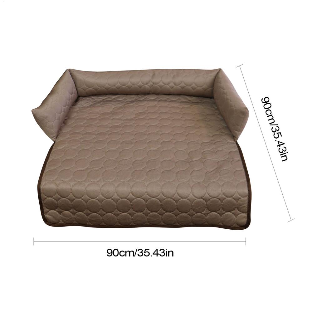 

90x90cm Washable Cooling Dog Bed Anti Slip Cushion Mat Blanket Couch for Offices Living Room House Backyard pet supplies кофейный
