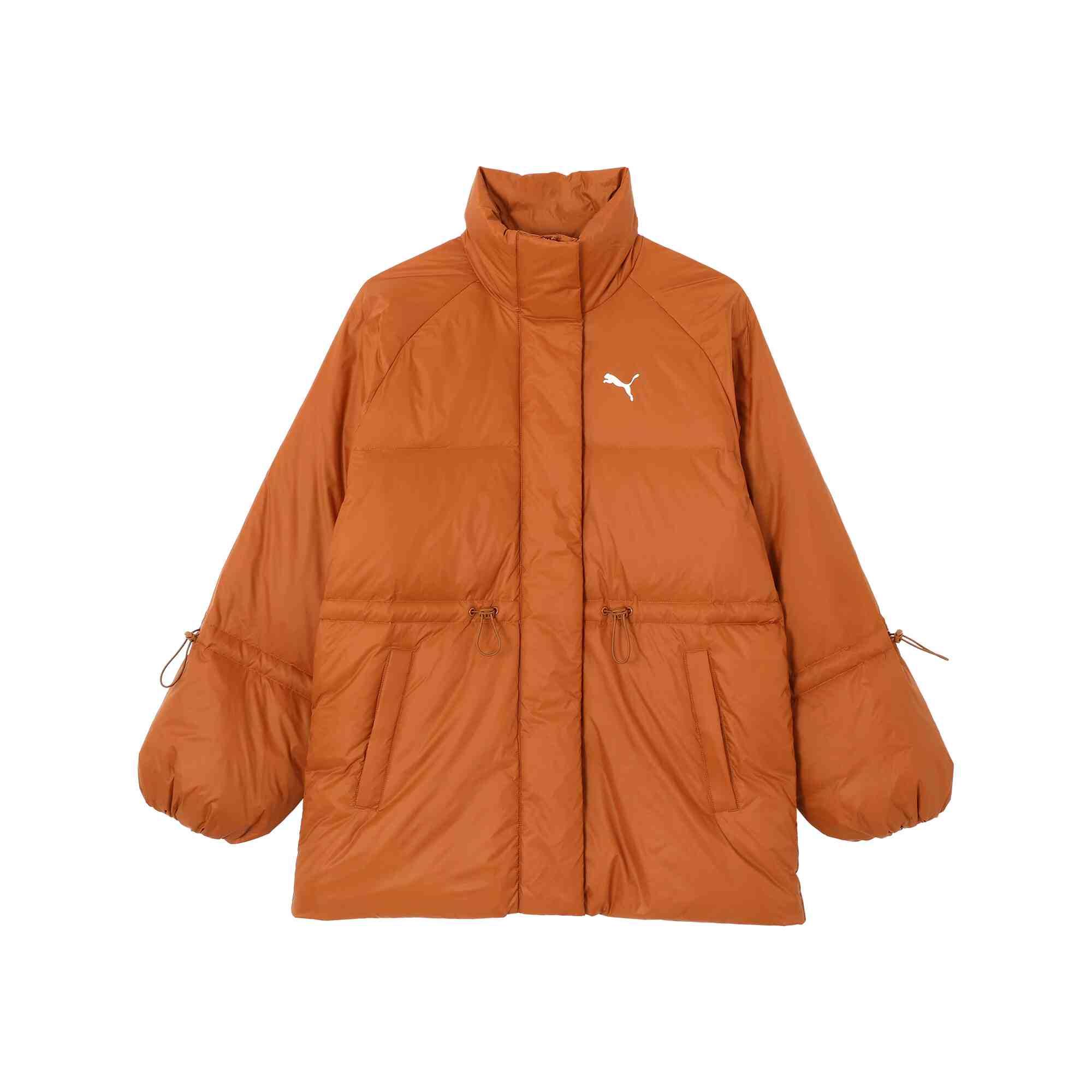 

Puma Warm Solid Color Stand Collar Comfortable Long Sleeve Down Jacket Women outerwear Teak 631638-81 XL