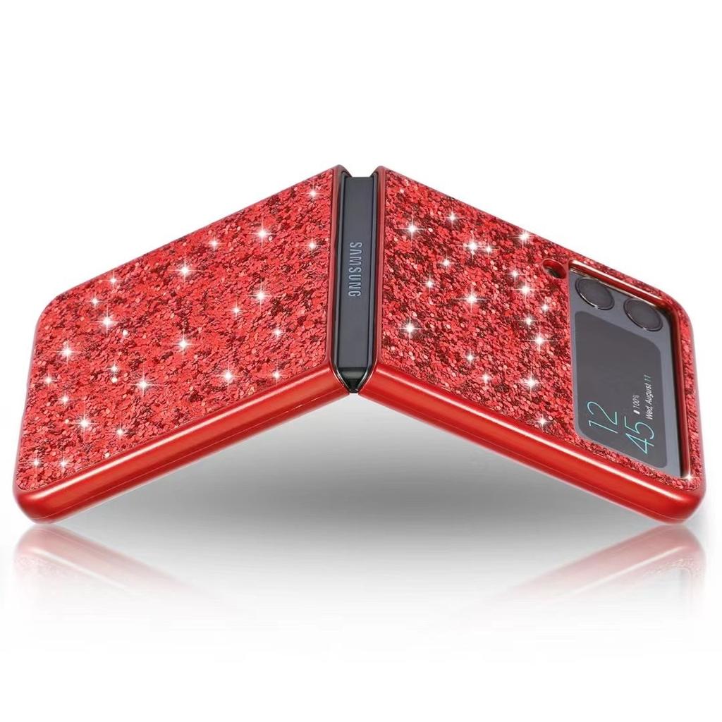 Applicable to Samsung Galaxy zflip5 generation folding screen mobile phone case glitter electroplating hard case matte zflip4