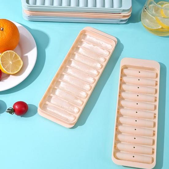 Forma na patyczki do lodu z pokrywką Food Grade Easy Release Napoje bez BPA Koktajle whisky Długi pasek Formy do robienia kostek lodu Artykuły kuchenne